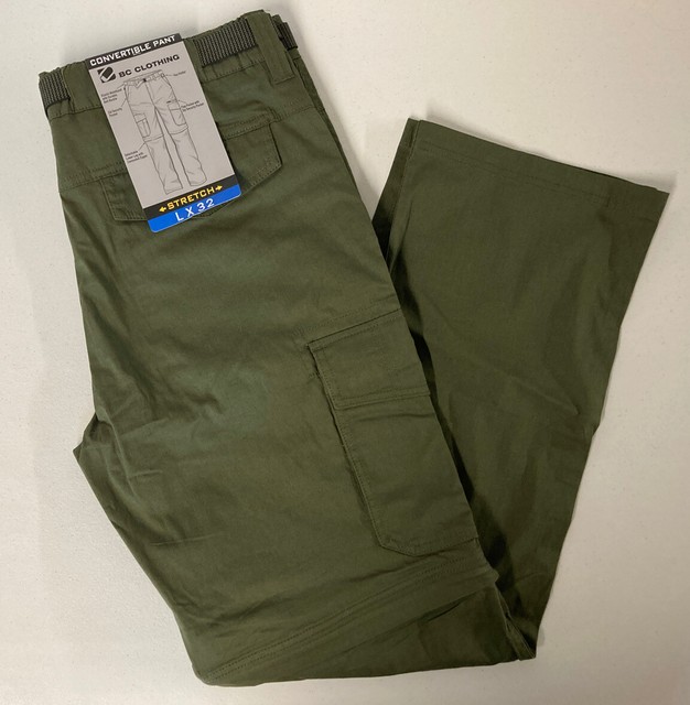 BC Clothing Mens Convertible Cargo Pants Short Stretch Relaxed Lx32 ...