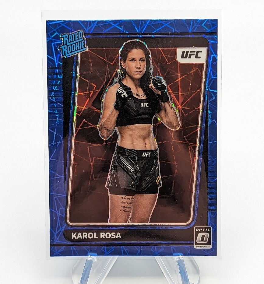 Karol Rosa 2022 Panini Optic UFC Blue Velocity Prizm Rated Rookie RC SP #102