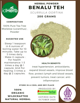 [idHerb] POWDER BENALU TEH Scurrula oortina NATURAL HERBAL ORGANIK FRESH