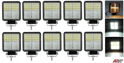 4,2'' LED Arbeitsscheinwerfer X10 Cross DRL Fahr Nebel 12-24V weiß gelb Auto Flutlichtstrahler