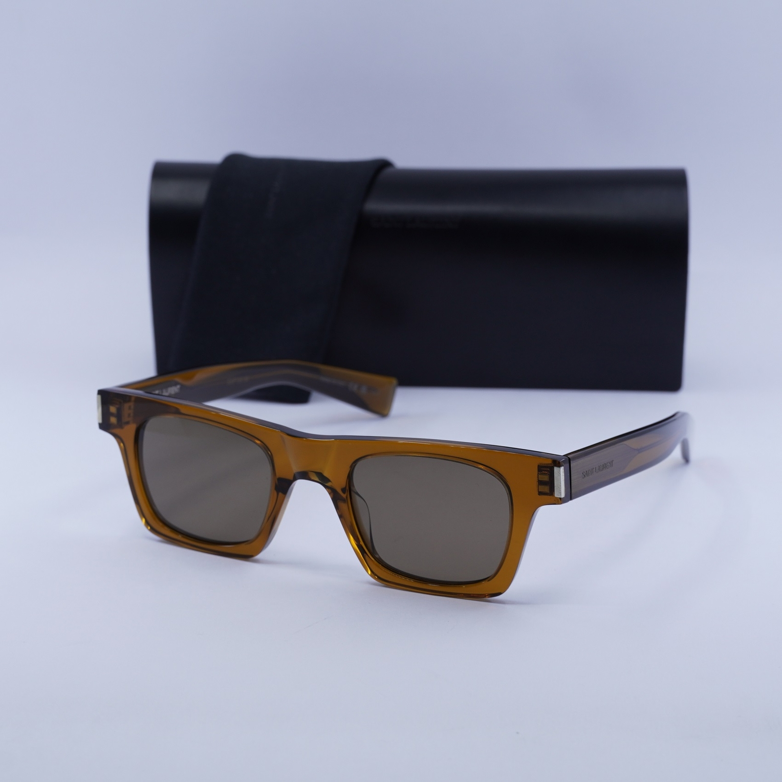 Saint Laurent SL719 005 Occhiali da Sole Trasparente Marrone Marrone 47 22 145 Nuovi Autori...