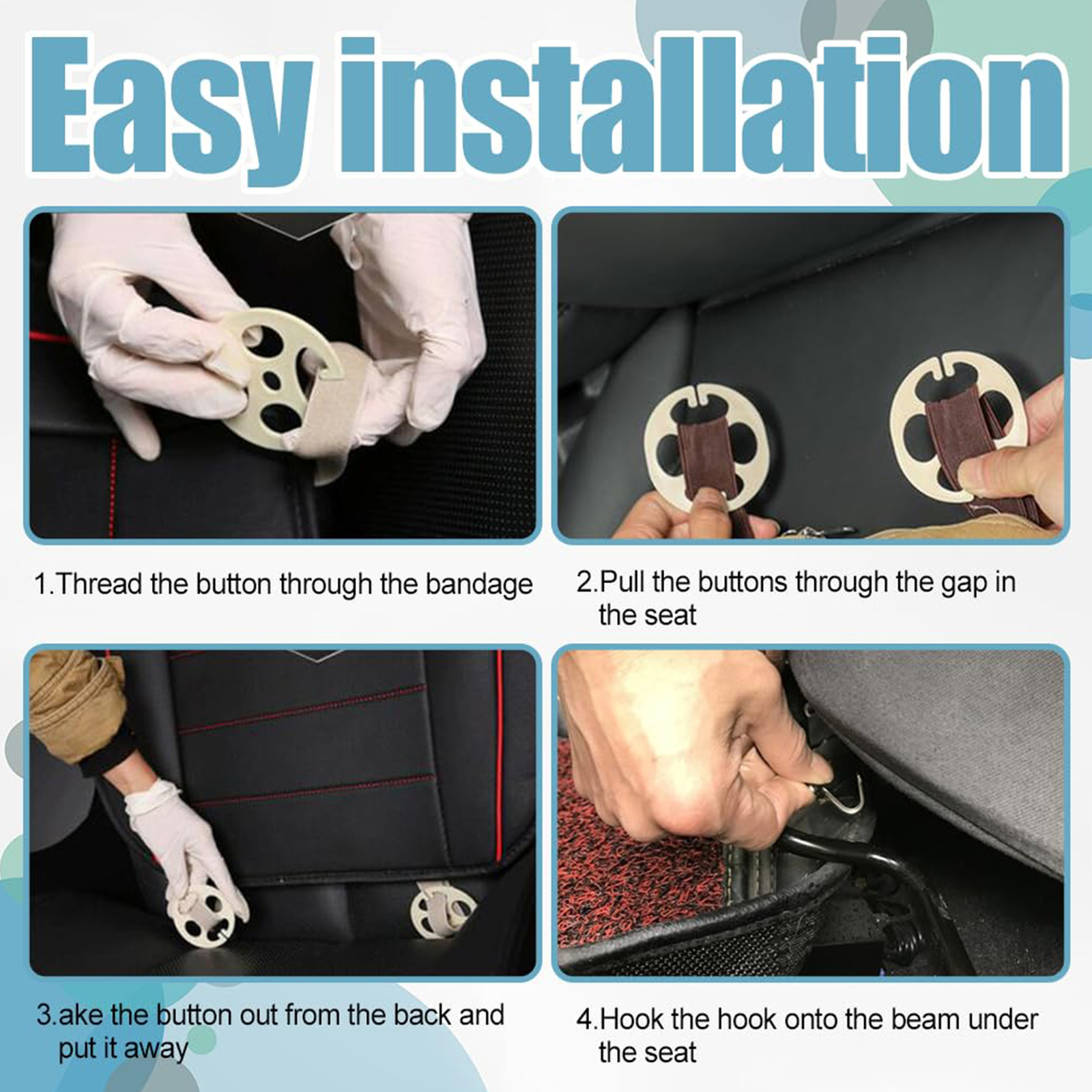 12pcs Car Seat Cover Plum Plate Metal Hook Plastic Chucks Locking Clip Fixed US thumbnail 12