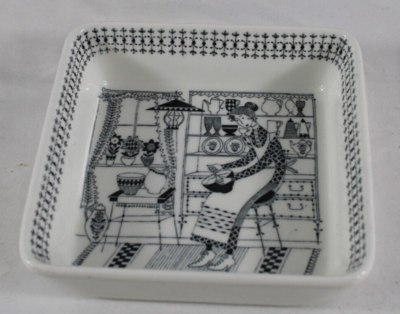 Emilia Square Dish Kaj Franck Raija Arabia Finland Black White 5 1