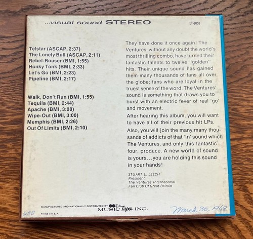 Ventures Golden Greats Liberty LT 8053 4 track Reel To Reel 7.5 IPS Tested - Picture 2 of 4