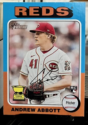 2024 Topps Heritage Baseball #470 Andrew Abbott ROOKIE Cincinnati Reds 