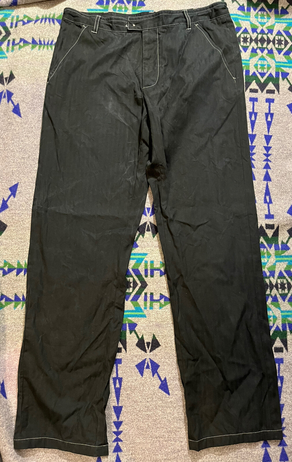 ann demeulemeester men’s herringbone pants black s Gem