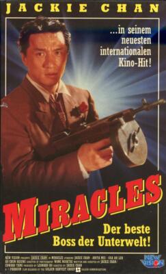 VHS ''MIRACLES'' (Hartbox) Jackie Chan, Anita Mui, Bill Tung NEW VISION