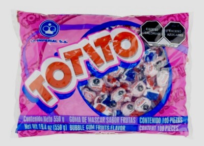 Totito Sabor Frutas Goma De Mascar Chicles Fruit Flavored Bubble Gum 100 Pcs