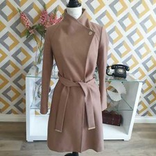 Ted Baker Aurore Women's Camel Wool Cashmere Blend Wrap Coat Uk 8 Tb 1 Rrp £339