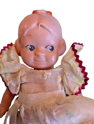 Antique 1930/40 era: original SCHILDKROT Celluloid Doll 7'' Germany Turtle Mark