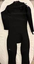 Quicksilver 4/3 Session Men's Medium Full Wetsuit, Chest zip, Black, never used