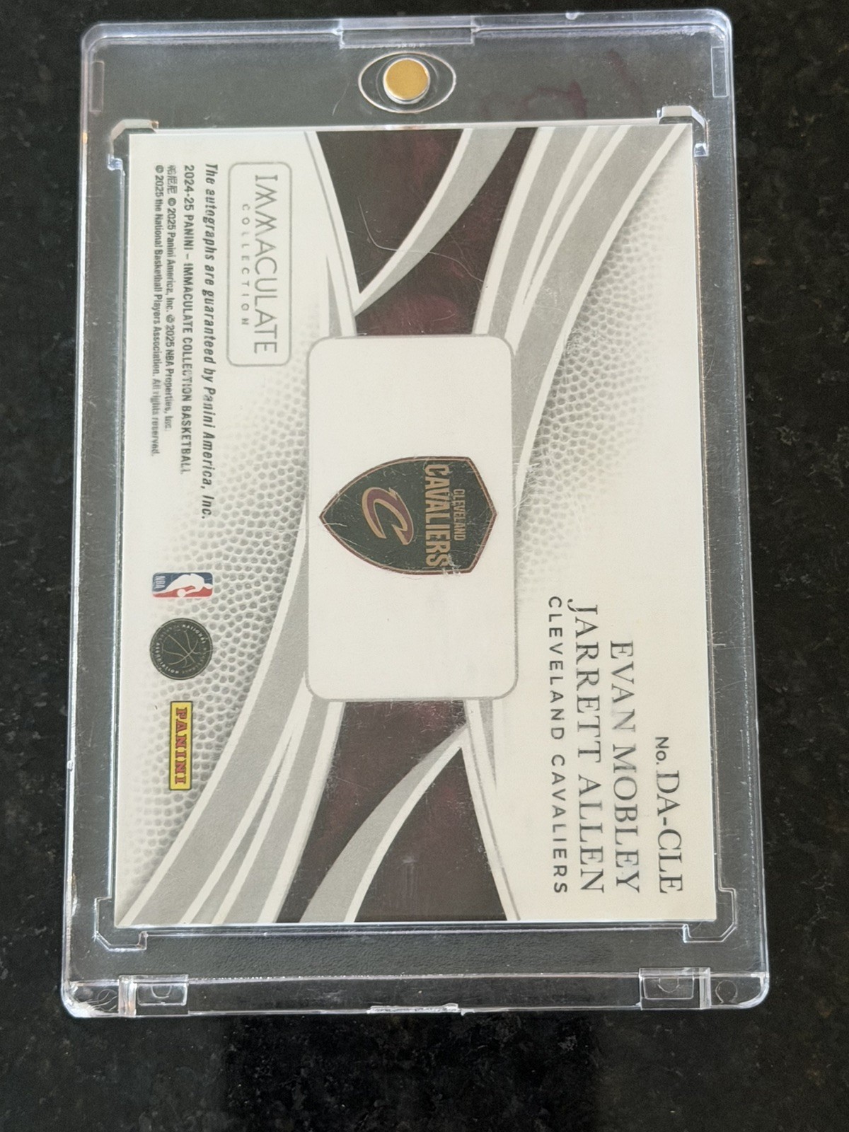 Evan Mobley Jarrett Allen Dual Auto 07/49 - 2024 Panini Immaculate NBA Cavs Rare view 2