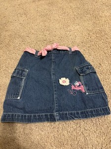 Vintage Y2K Elmo Sesame Street Toddler Girls 3T Denim Embroidered Skort Skirt