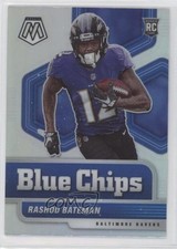 2021 Panini Mosaic Blue Chips Silver Prizm Rashod Bateman #9 0f21