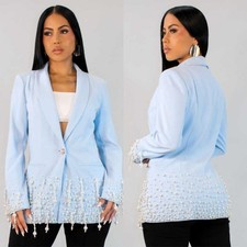 Shawl Lapel Pearl Women Suits Single Breasted Regular Fit Elegant Party Formal