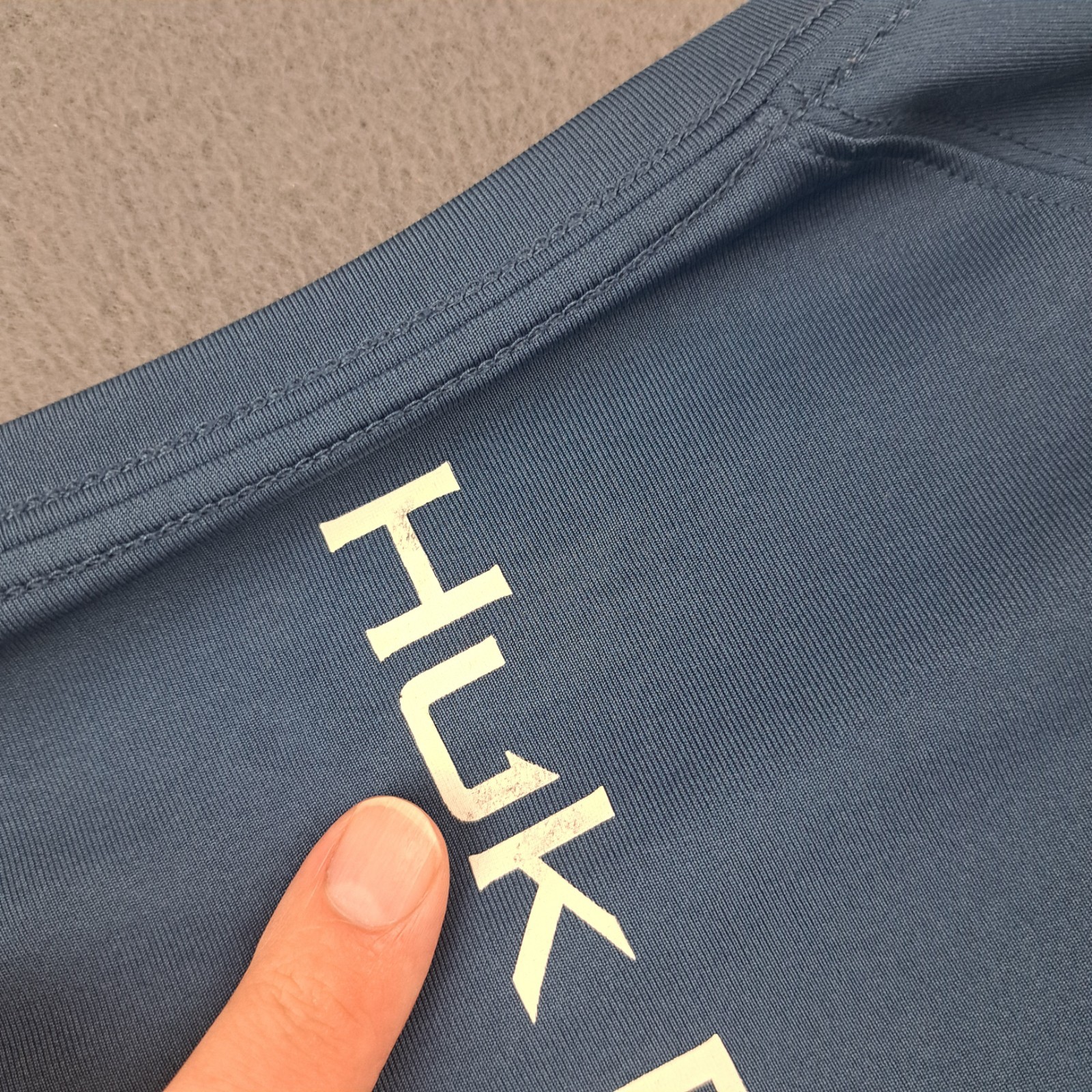 Huk Performance Fishing Shirt XL Long Sleeve Blue UV Sun Protection Mens Outdoor