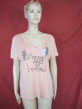 NWT Halston Heritage Women's Modal 'Rose and ST Tropez'  Print  T-Shirt Size L