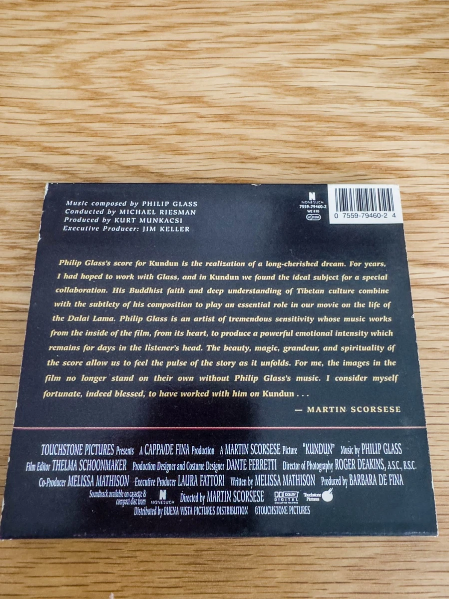 PHILIP GLASS 1997 Kundun CD Soundtrack  Nonesuch 7559-79460-2