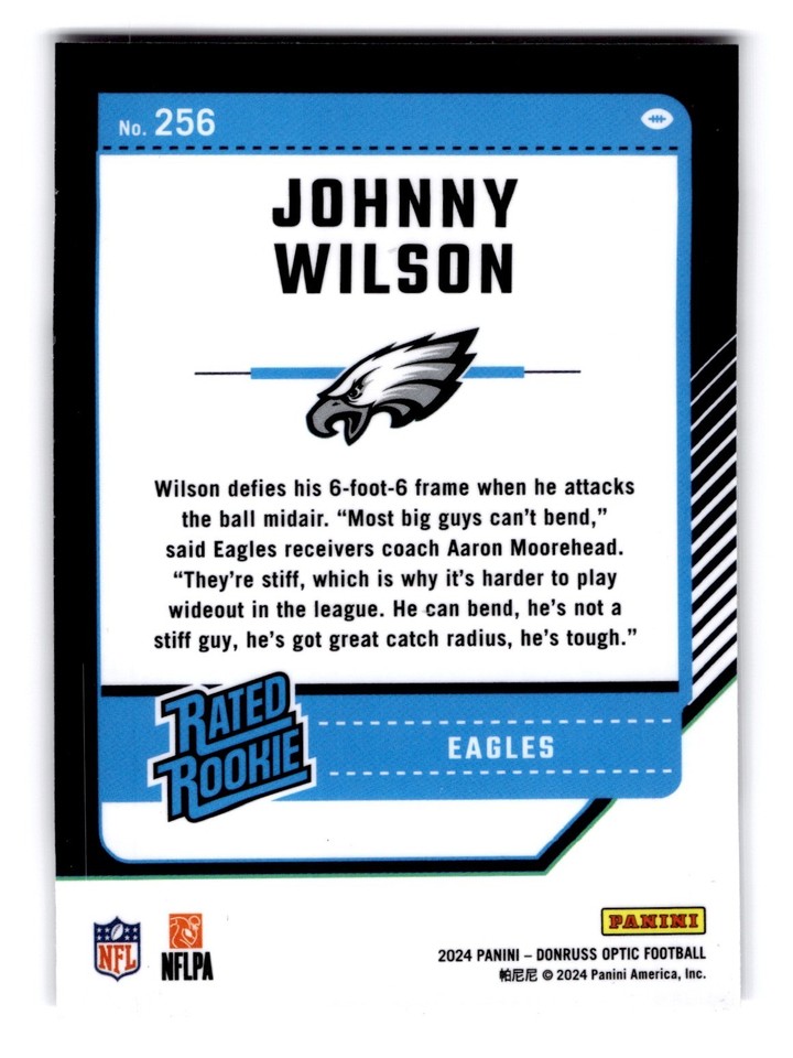 2024 Panini Optic Rated Rookie Johnny Wilson 256 | eBay