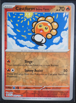 Castform Sunny Form - Reverse Holo Common #020/191 SV08: Surging Sparks NM