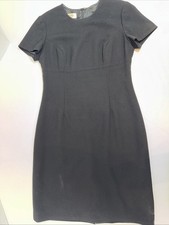 Talbots Petites Dress Size 6 Color Black Short Sleeve Knee Length 100% Wool