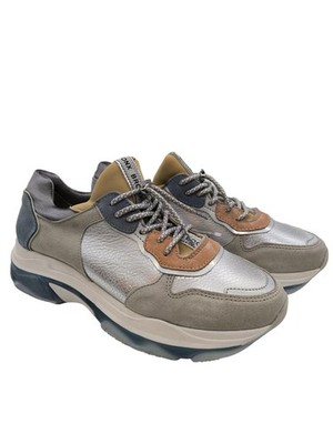 BRONX Schnürsneaker Damen Sneaker Gr. DE 41 silberfarben Casual-Look