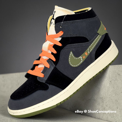 Nike Air Jordan 1 Mid SE Craft (GS) Shoes Anthracite Olive FD5847