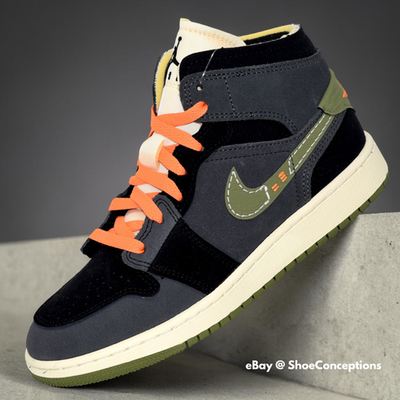 Nike Air Jordan 1 Mid SE Craft (GS) Shoes Anthracite Olive FD5847