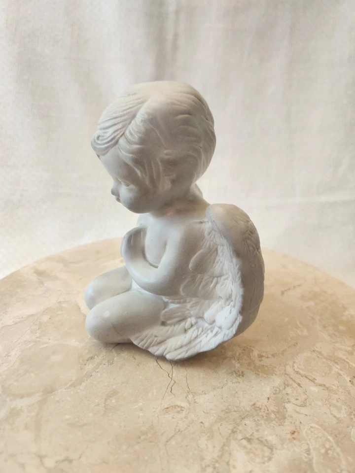 Молящийся ангел херувим полка сиделка винтажная керамическая фигурка херувима 6" - Изображение 4 из 4