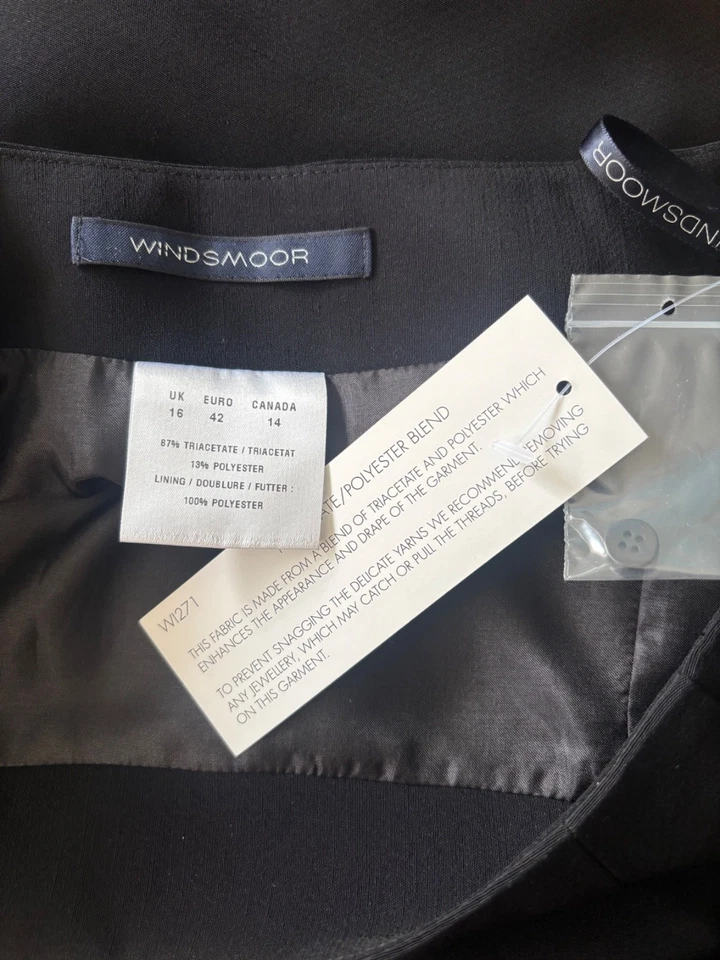 WINDSMOOR BNWT size 16 black long lined maxi side slit skirt winter capsule new - Image 4 of 4