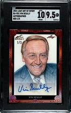 2021 Leaf Art of Sport Vin Scully Autograph RED /5 SGC 9.5 w/10 AUTO (1/5)