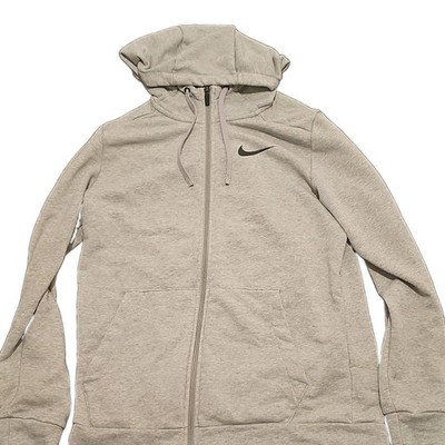 Nike Herren Kapuzenpullover Hoodie grau Fleece Kapuze ZIP Logo Gr. S