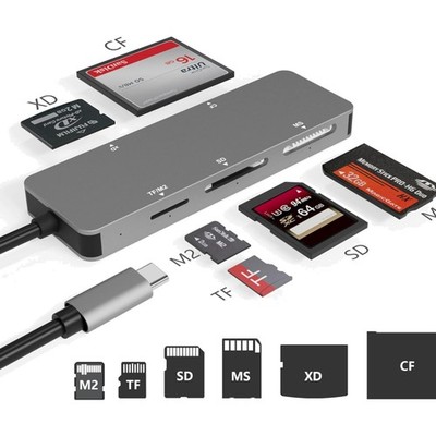 Card Reader USB C 5Gps Micro SD Adapter 5 Karten gleichzeitig lesen und schre...