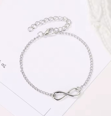 Unendlichkeit Glücksbringer Kette verstellbar Armband Silber Karabinerverschluss 18,5-26,5cm