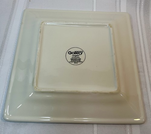 “Angela” Plates From Tabletops Gallery - Hand Painted Square Paisley 7 Available - Picture 2 of 5