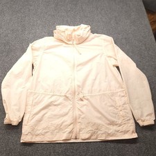 Columbia Peach Full Zip Windbreaker Jacket Stowaway Hood WL0369 Womens Large
