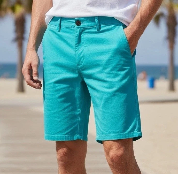 NWT Old Navy Men's Teal Ultimate Slim Flat Front Shorts Size 36