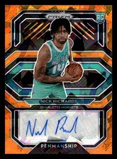 2020-21 Panini Prizm #RP-NRS Nick Richards Rookie Penmanship Prizms Orange Ice