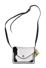 Ralph Lauren RRL Black Hair on Hide Hand Tooled Leather Crossbody Bag Clutch New