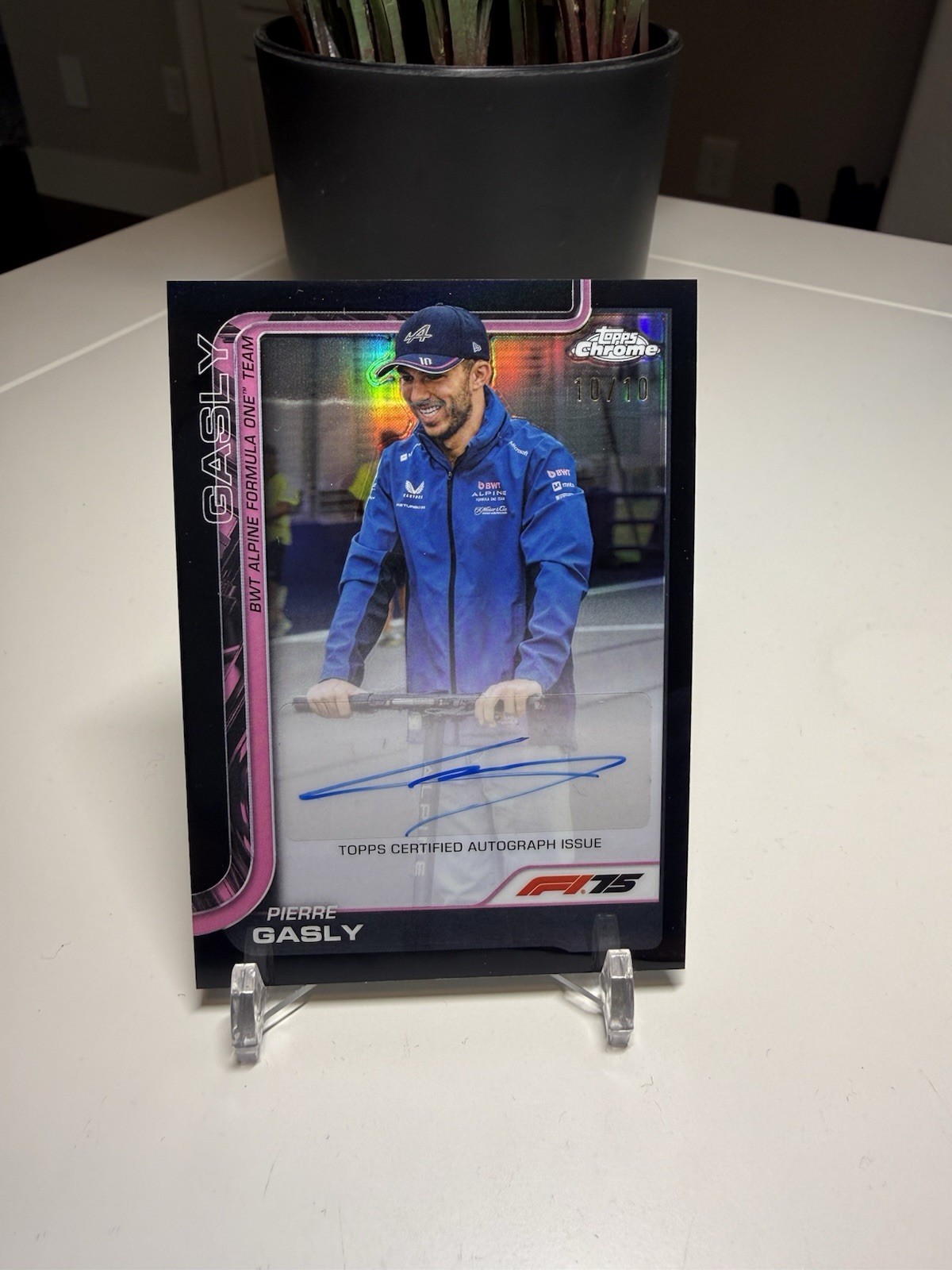 Formula 1 Pierre Gasly Auto 10/10 Black Parallel F1 Topps Chrome 2025 Alpine