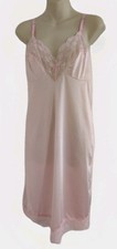 Vintage 1980's Kayser Light Pink Full Slip 100 Nylon Lace Trim Size 36 or M USA