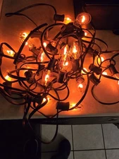 C7  Halloween Christmas String Lights 25Ft Clear Flickering Flame String Lights