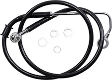 Drag Specialties Extended Stainless Steel Front Brake Line Kit - Black Vinyl Coa