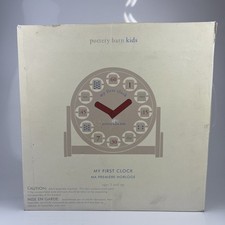 Pottery Barn Kids Hardwood Clock   Telling Time Learning Toy   Rare Discontinued