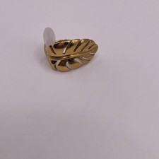 18k Gold-Plated Stainless Steel Pearl Ring Women Size 8