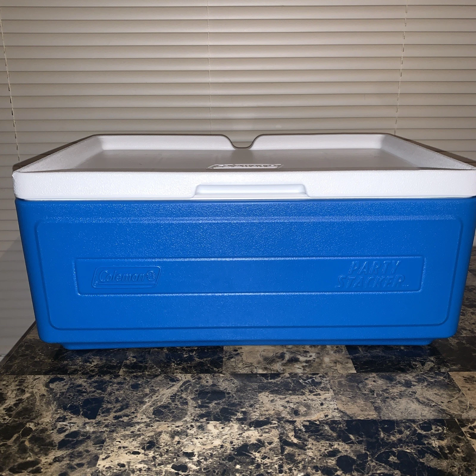 Coleman Party Stacker 6225 Cooler 24 Can Beer Soda Blue USA Made Boating Summer