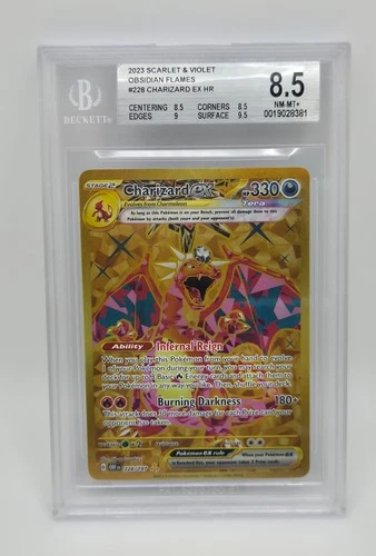 BGS GRADED 8.5 - CHARIZARD EX - HYPER RARE - 228/197 - OBSIDIAN FLAME - NM-MT+