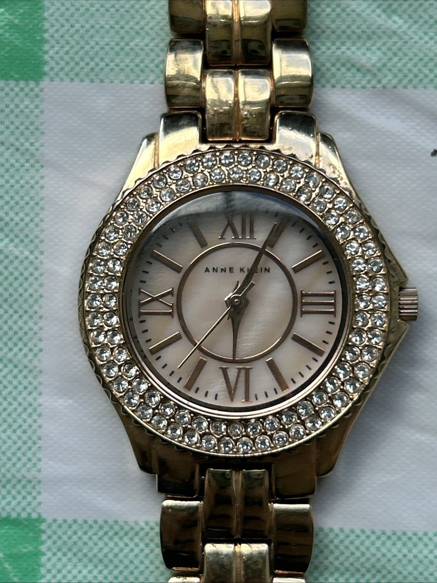 Anne Klein Women’s Rose Gold Watch Mother of Pearl Dial Crystal Bezel. Nvr Worn. ANNE KLEIN Rose Gold-Tone Mother Of Pearl Dial Swarovski  main image 3