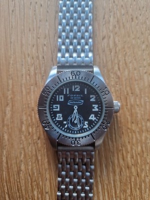 Fossil Defender Herrenuhr Edelstahl   100m   neue Batterie   funktionsfähig