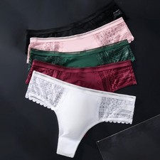 Mens Seamless Lace Ice Silk G String Underwear 3D Bulge Pouch Mesh Style